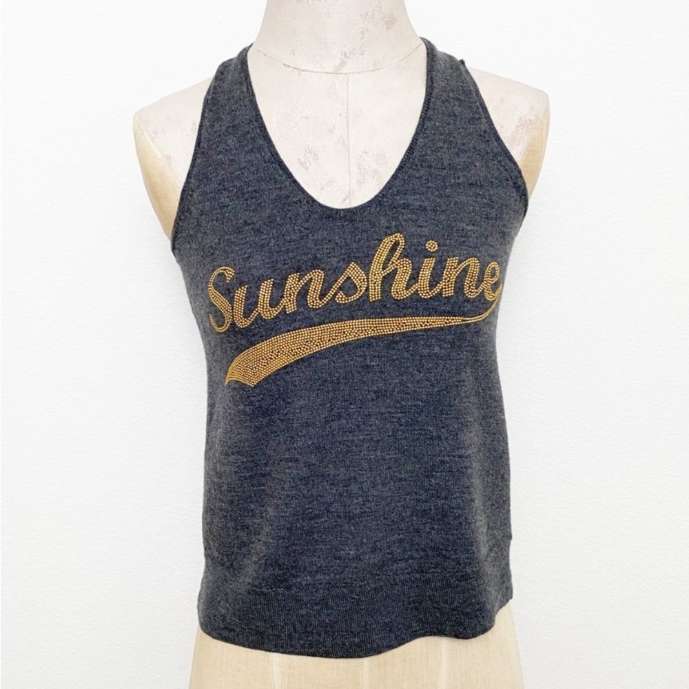 Zadig & Voltaire grey and gold tank size small. Great condition and price
